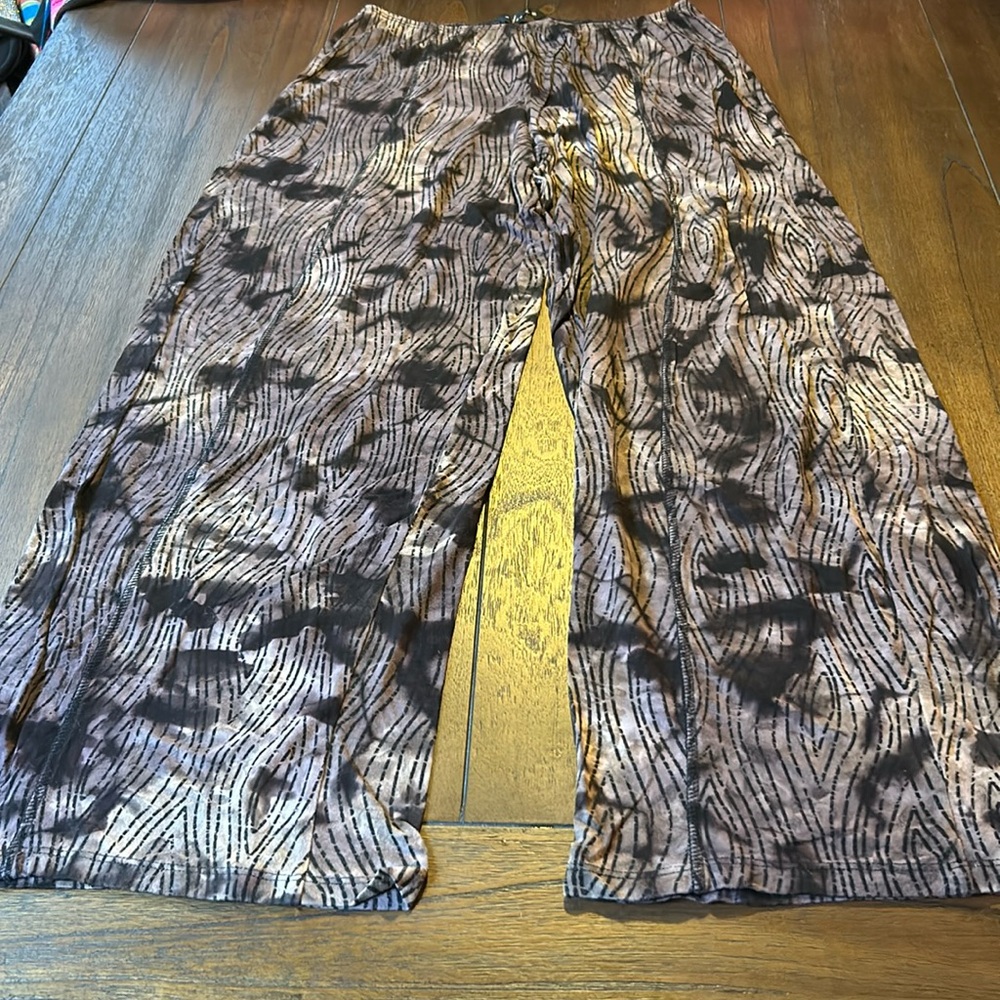 Dunia Wide Leg Print Pull-On Pants